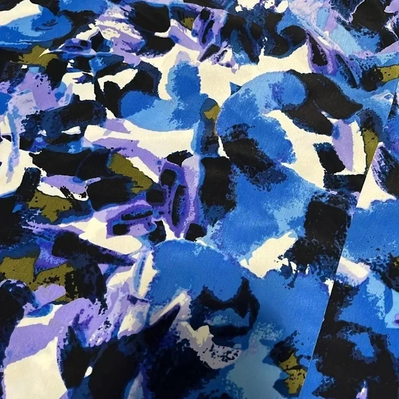 H by Halston Long Bell Sleeve Blue Floral  Print Blouse - Picture 13 of 13